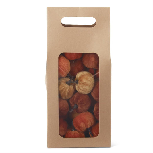 24pc Craft Bag of Mini Brown Orange & Yellow Pumpkin