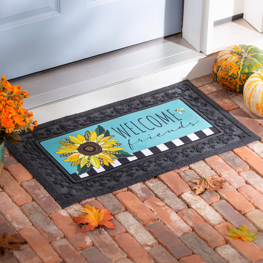 Sassafras Insert - Welcome Friends Leopard Sunflow