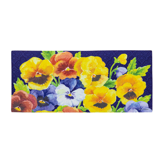 Sassafras Mat - Welcome Pansies