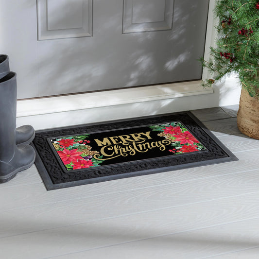 Sassafras Insert - Floral Checkered Merry Christmas