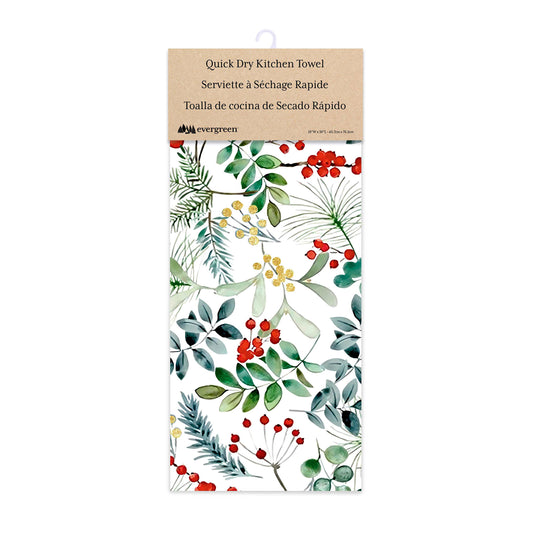 Waffle Weave Quick Dry Towel - Festive Foliage