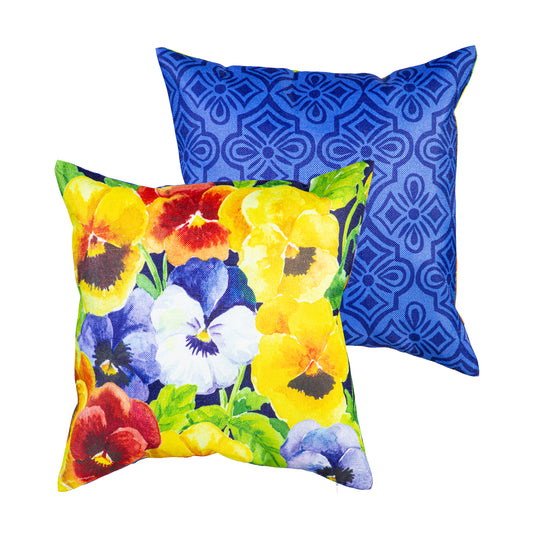 Pillow Cover - Welcome Pansies