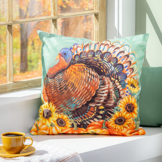 18' Pillow Cover - Grateful Gatherings Turkey