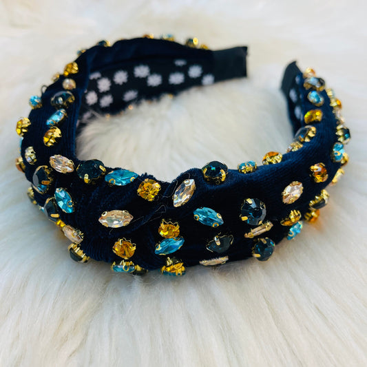 Navy Rhinestone Headband