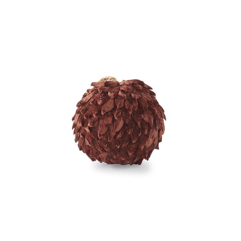 4" Burgundy Petal Leaf Ball Ornament