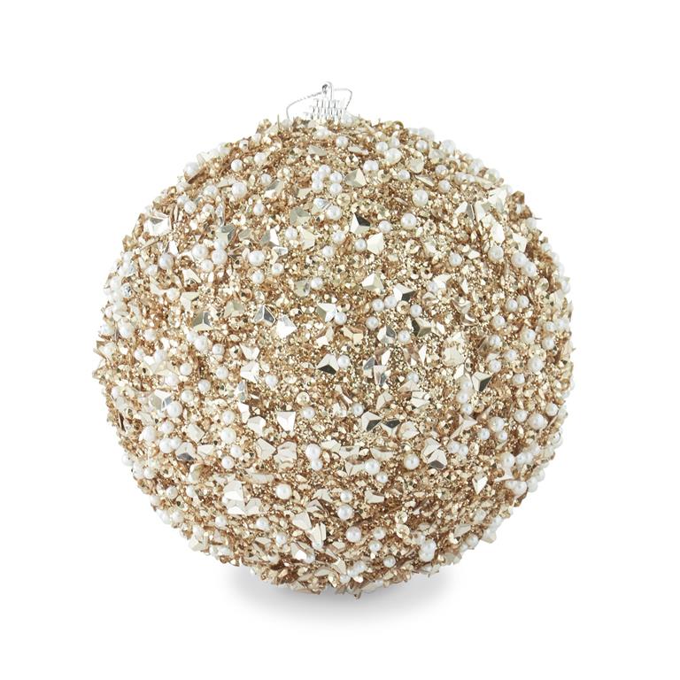 6 Inch Champagne Sequins & Bead Embellished