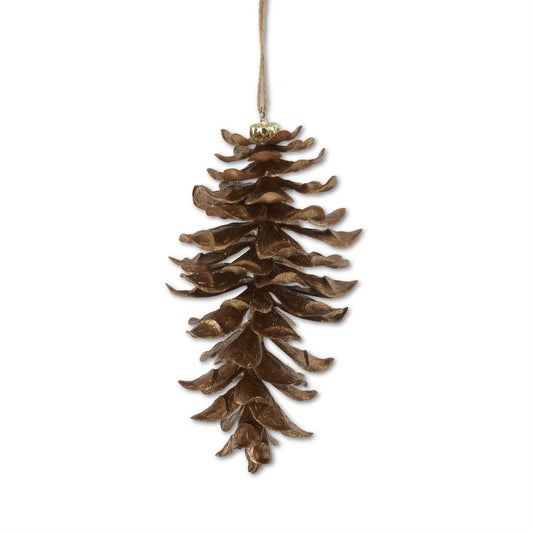 8.5 Inch Gold Glittered Shatterproof Pinecone