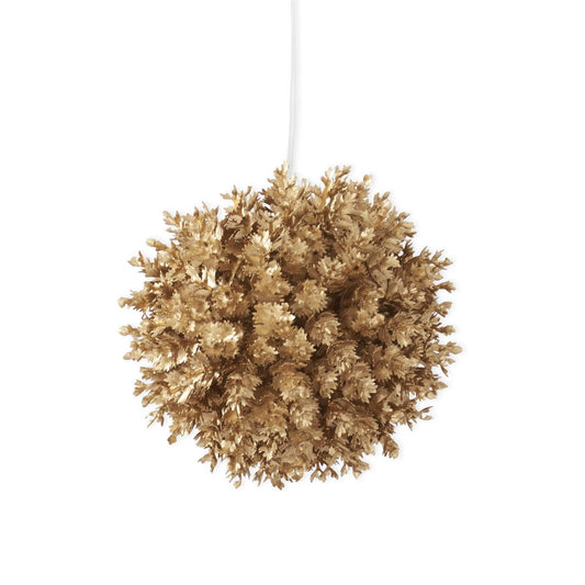 4.25" Gold Small Leaf Round Ornament
