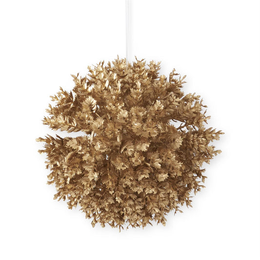 5" Gold Small Leaf Round Ornament