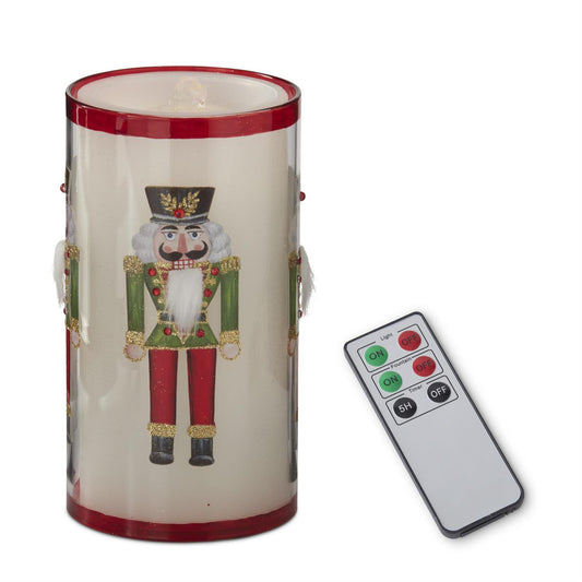 7.75 Inch Clear Glass Nutcracker Candle Slip Cover