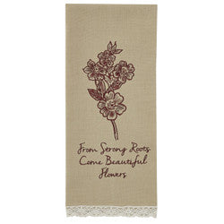 From Strong Roots Embroidered Dishtowel