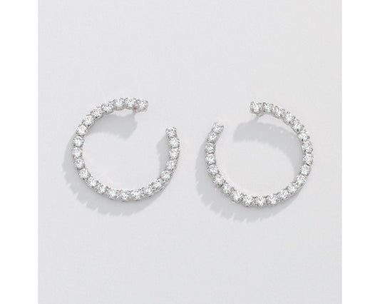 Earrings - CZ Sparkling Circle Post