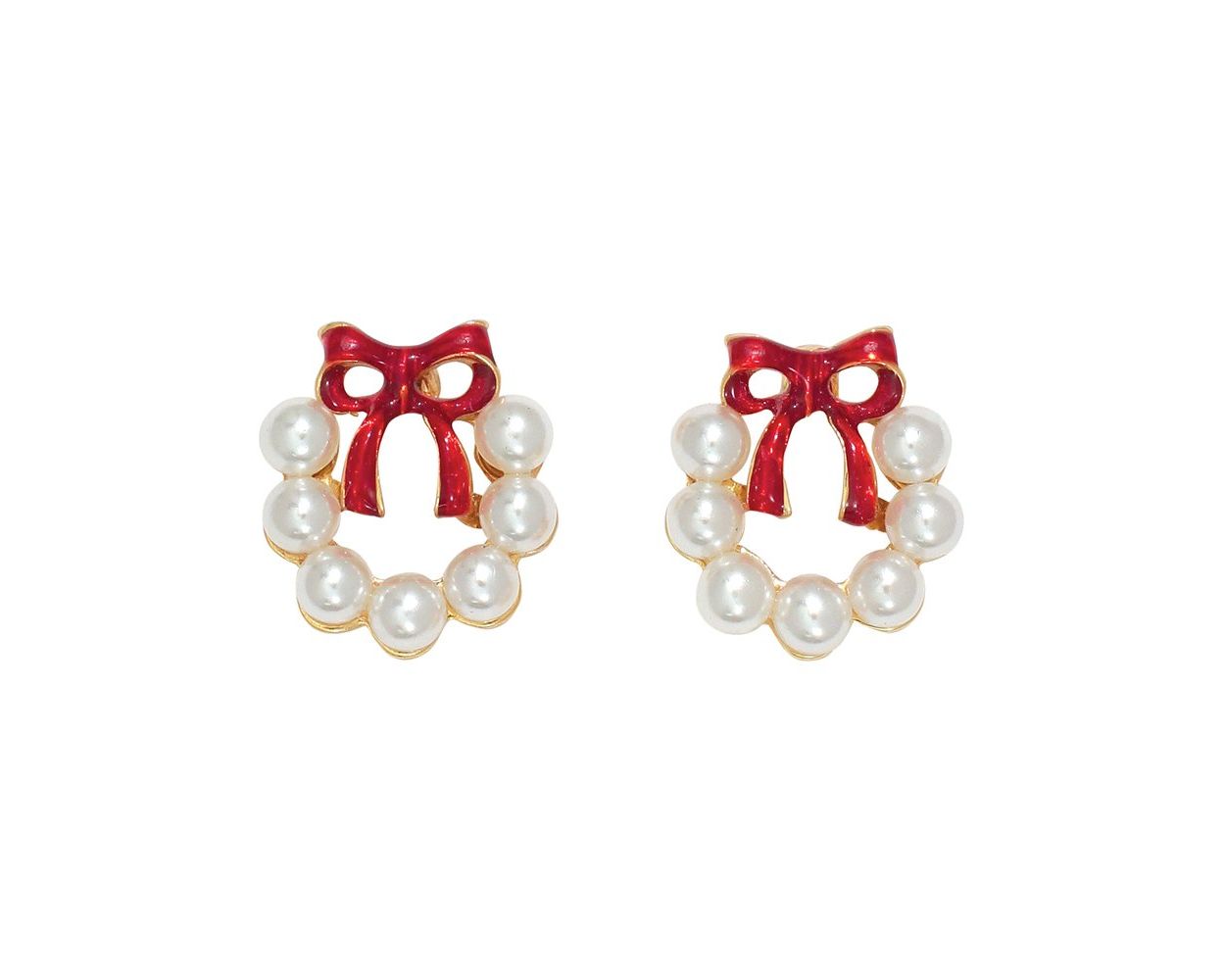 Earrings - Pearl Wreath w/ Bow