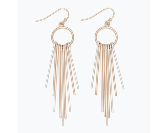 Earrings - Matte Twotone Drop