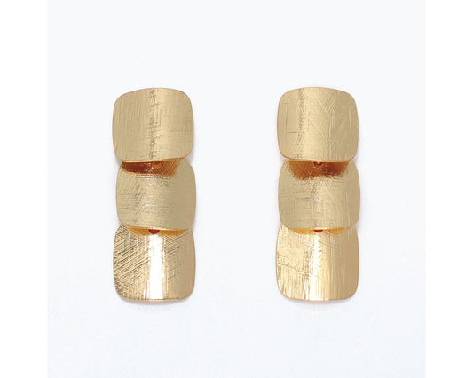 Earrings Brushed Gold Disc