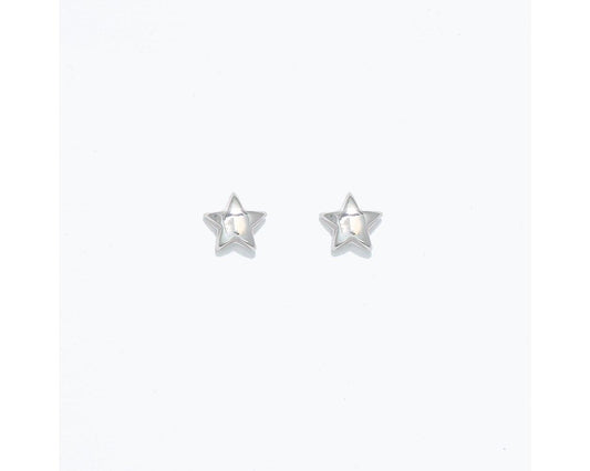 Cuties Earrings - Bright Silver Stars