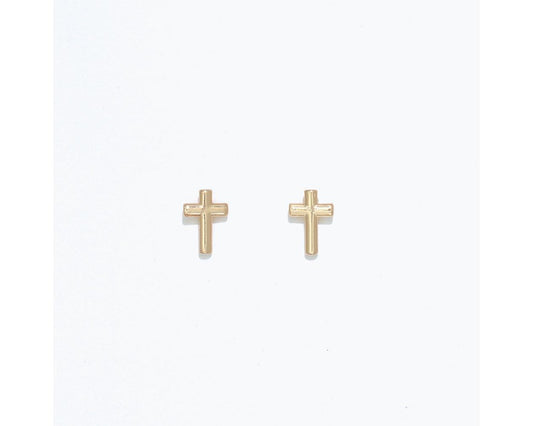 Cuties Earrings - Classic Gold Cross