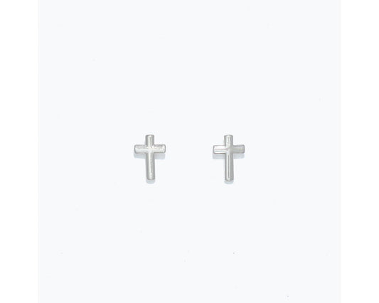 Cuties Earrings - Classic Silver Cross