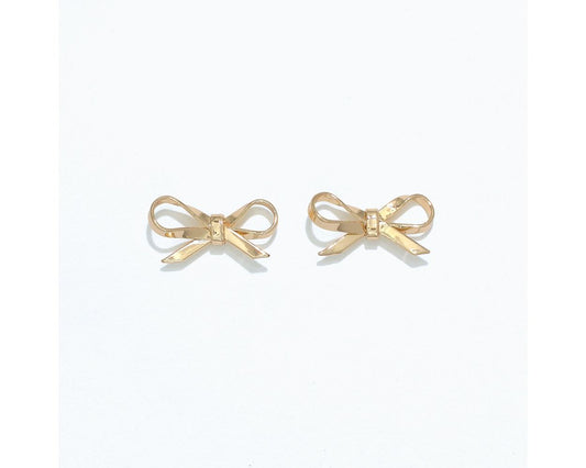 Cuties Earrings - Polished Gold Bow