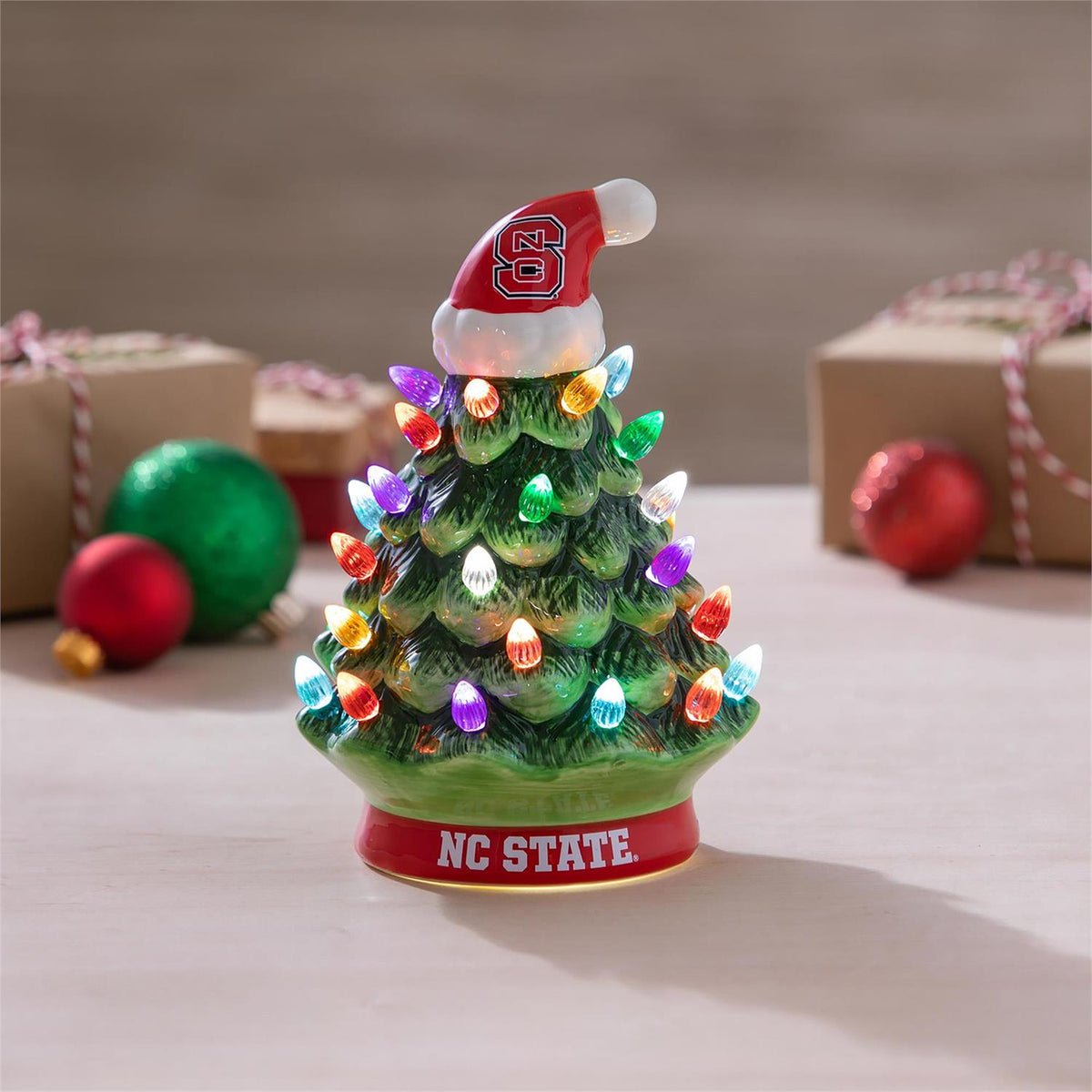 8" LED Ceramic Christmas Tree - NC State
