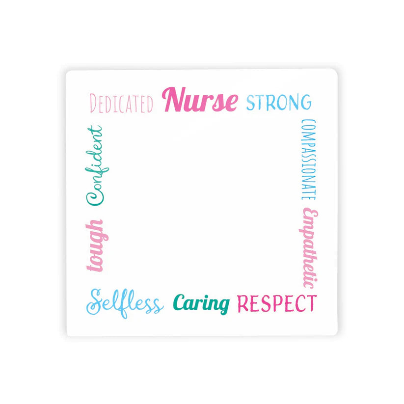 4x4 Glass Tile - Colorful Nurse Words