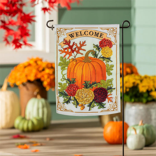 Garden Flag - Vintage Welcome Autumn Applique