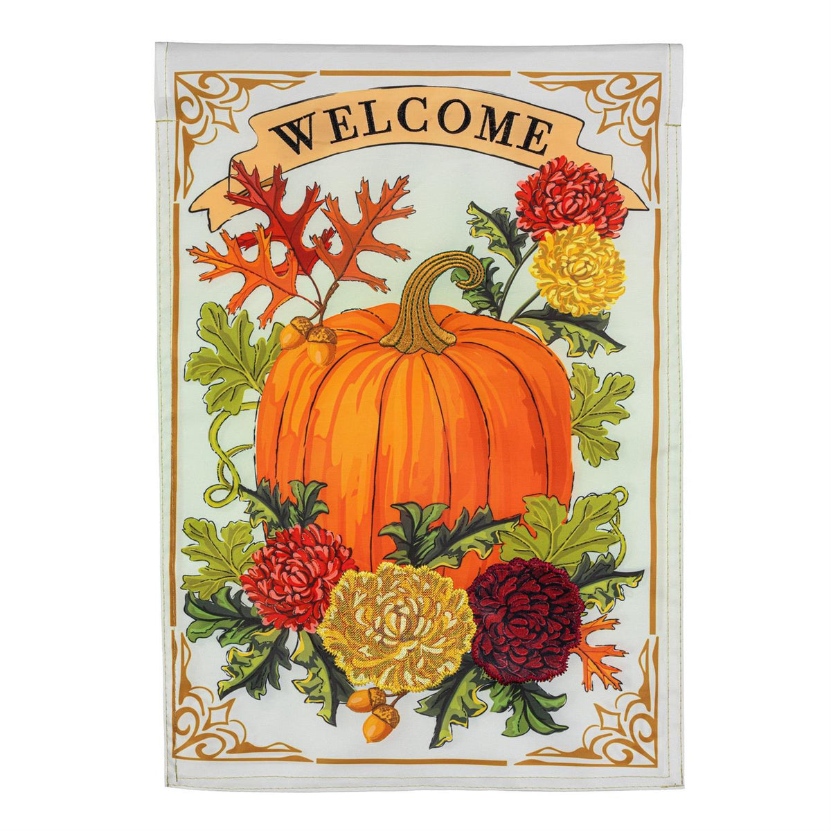 Garden Flag - Vintage Welcome Autumn Applique