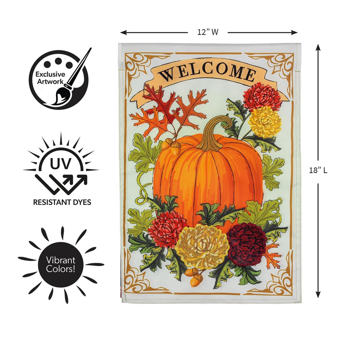 Garden Flag - Vintage Welcome Autumn Applique