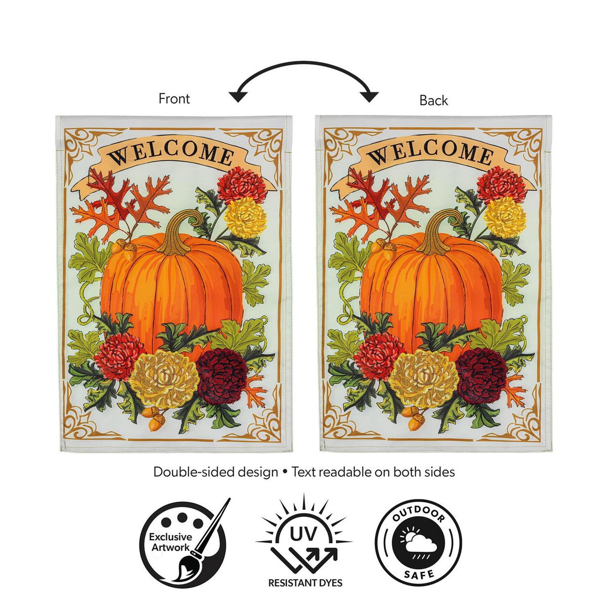 Garden Flag - Vintage Welcome Autumn Applique