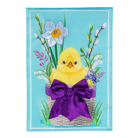 Garden Flag - Easter Bow Basket Applique