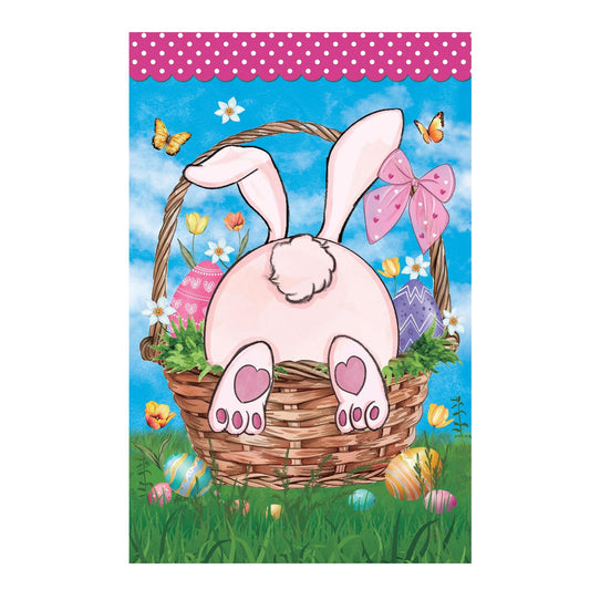 Garden Flag - Basket Bunny Applique