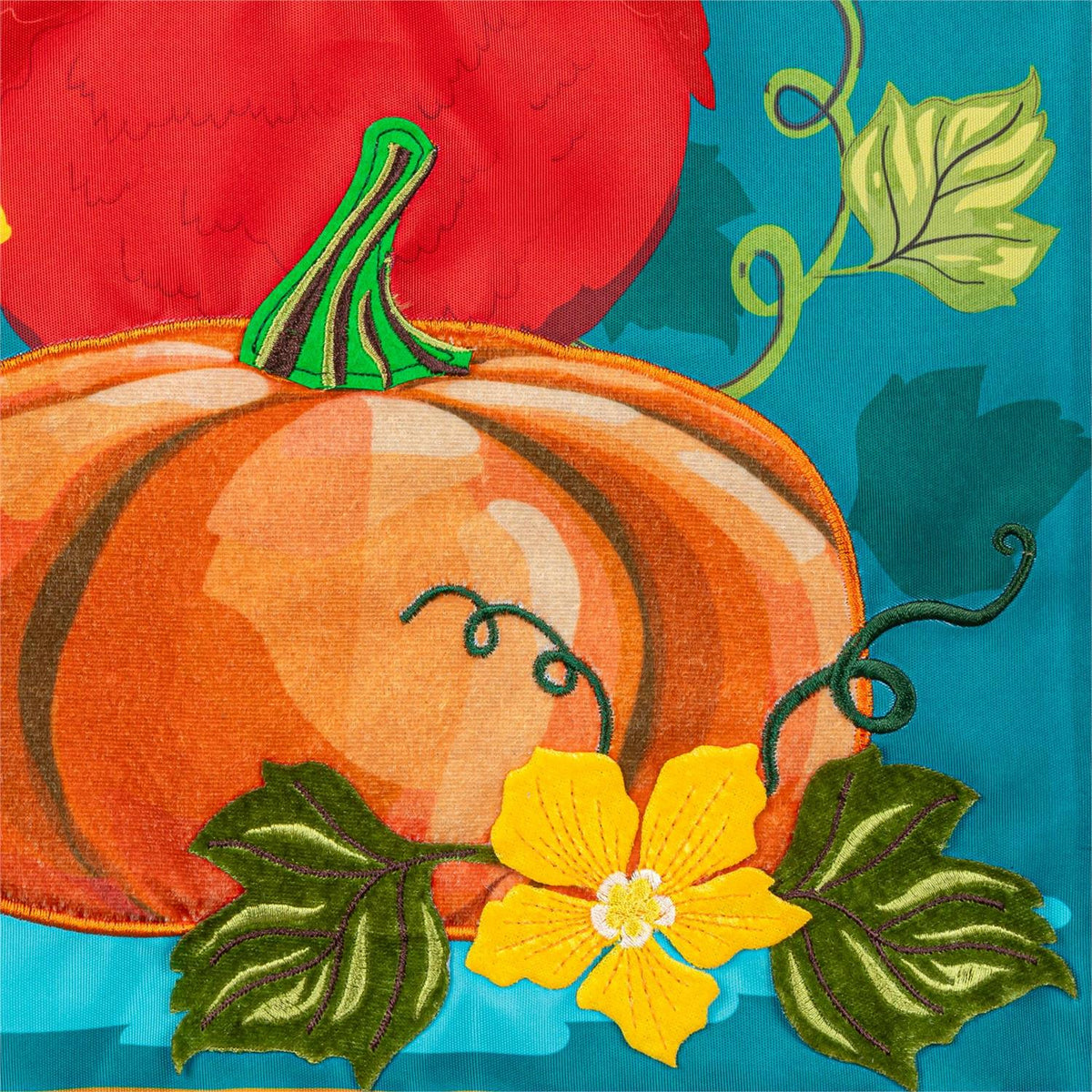 Garden Flag - Portly Pumpkin Birds Applique