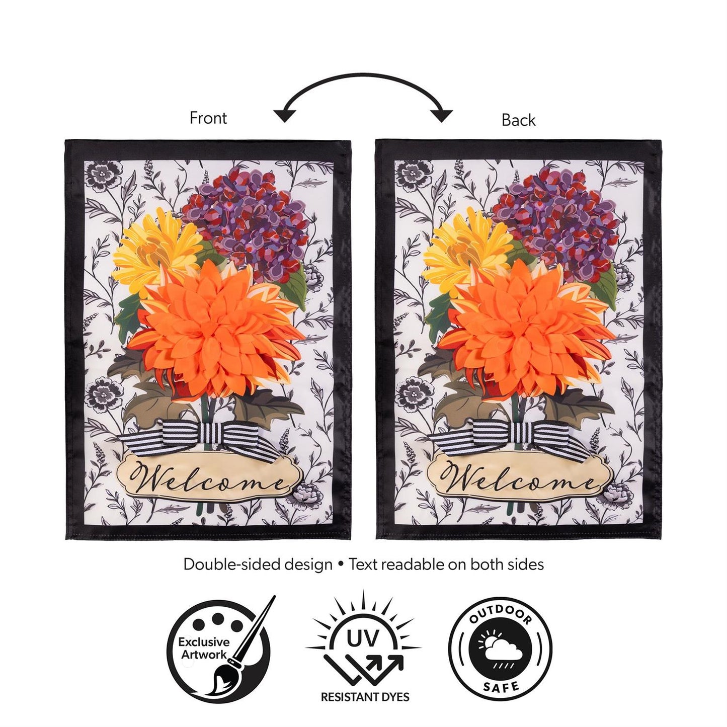 Garden Flag - Fall Floral Toile