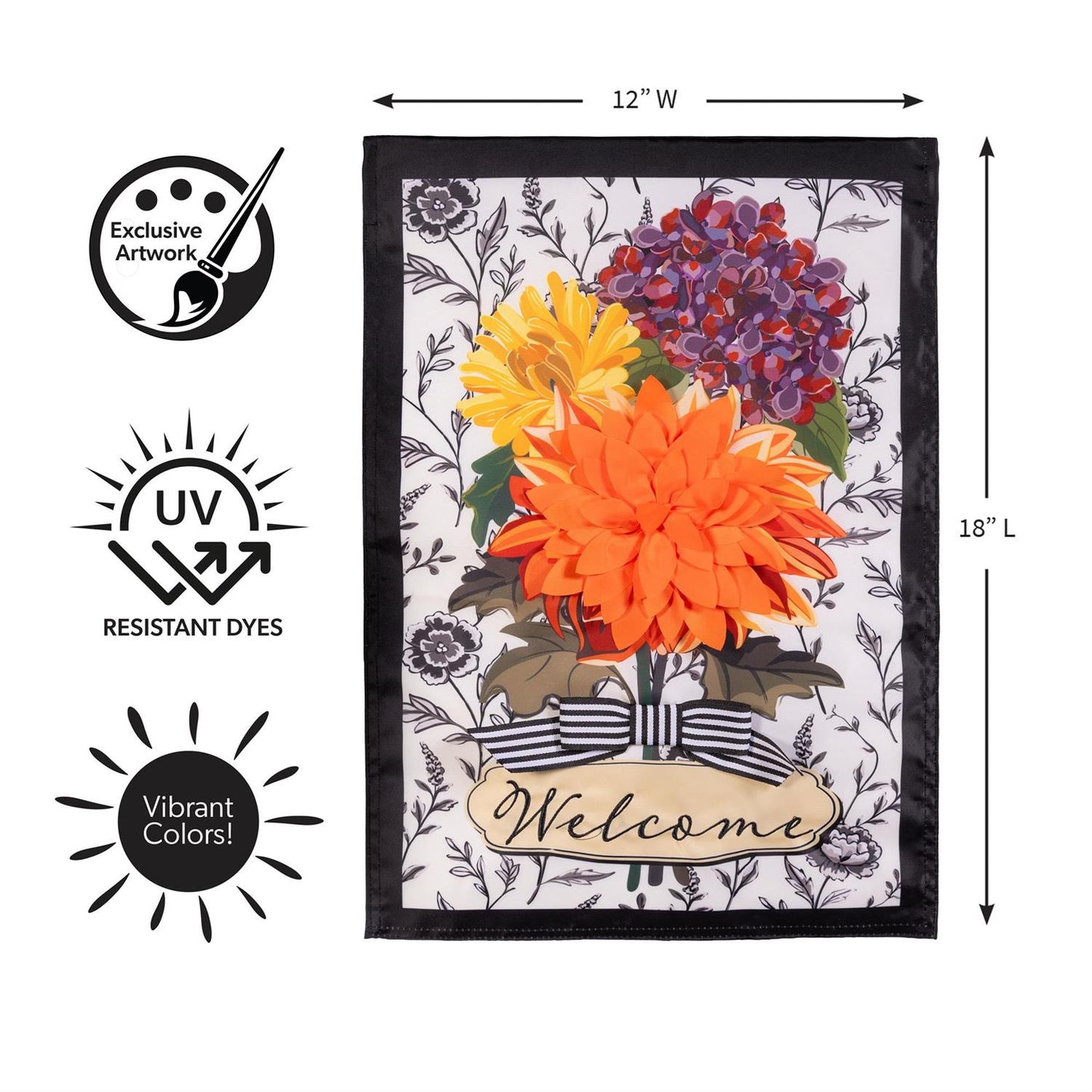 Garden Flag - Fall Floral Toile