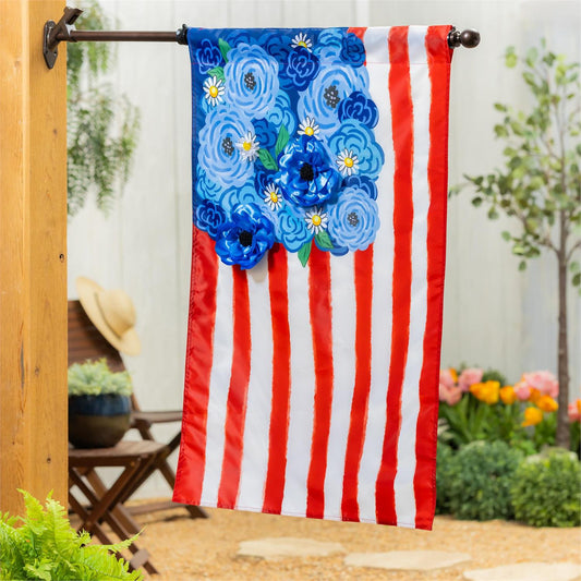 House Flag - American Classic Floral Applique