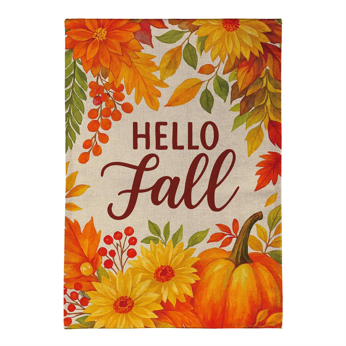 Garden Flag - Fall Floral Bloom Burlap