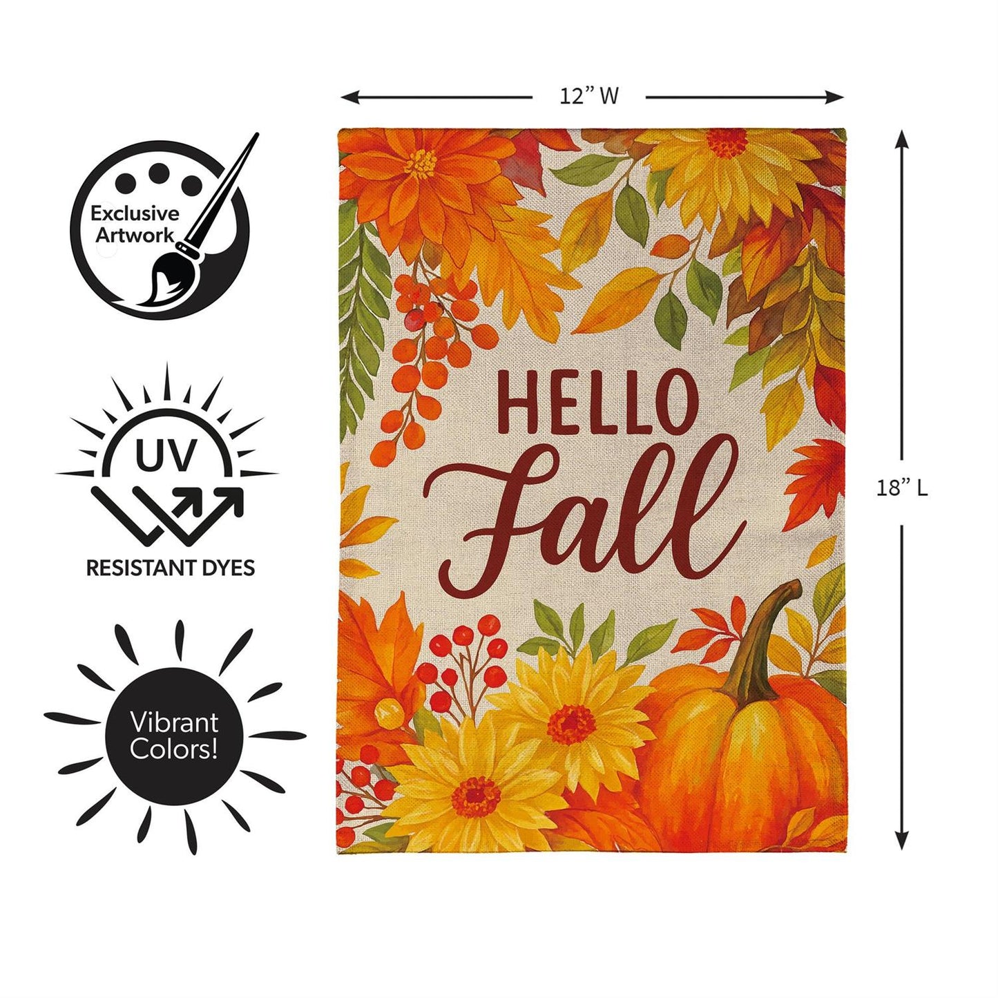 Garden Flag - Fall Floral Bloom Burlap