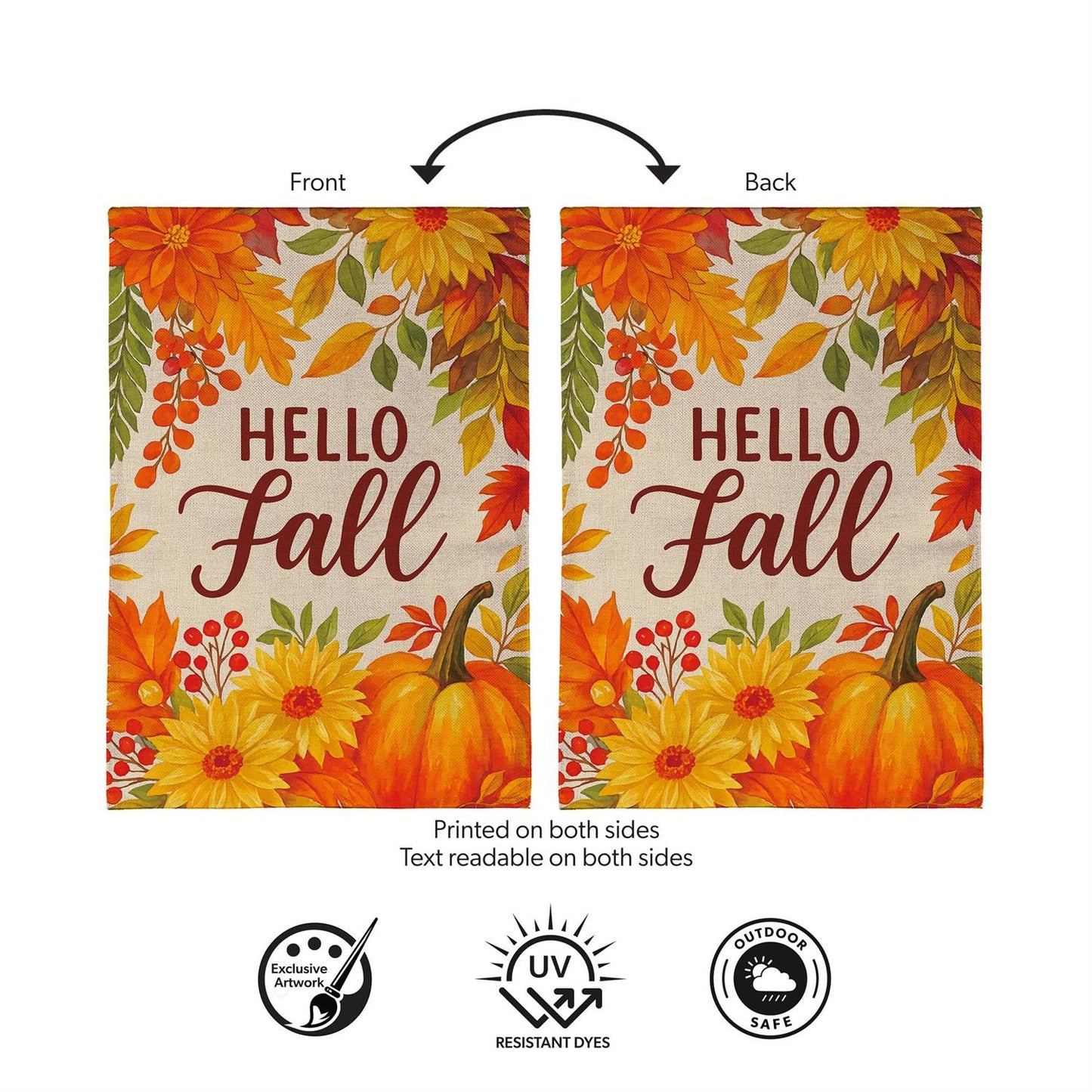 Garden Flag - Fall Floral Bloom Burlap