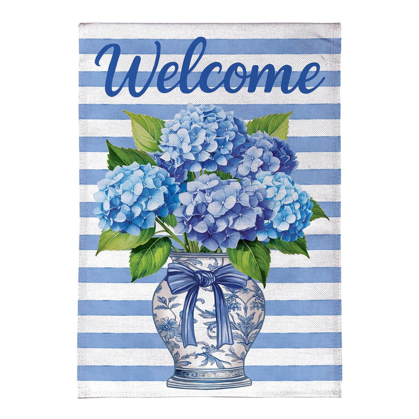 House Flag - Hydrangea Vase Burlap