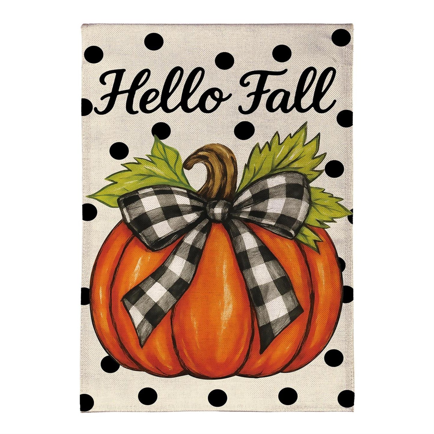 House Flag - Checkered Bow Pumpkin