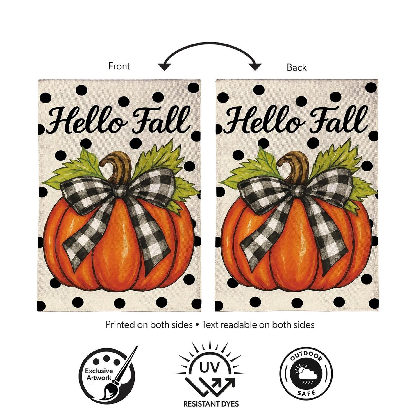 House Flag - Checkered Bow Pumpkin