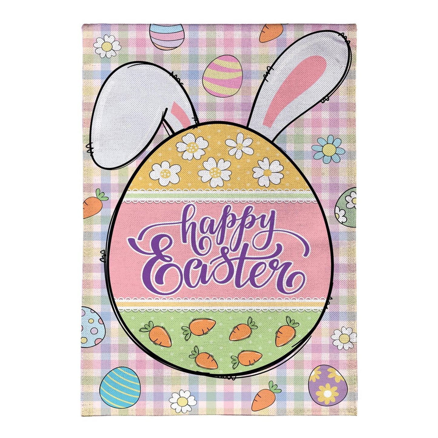 House Flag - Gingham Easter Burlap