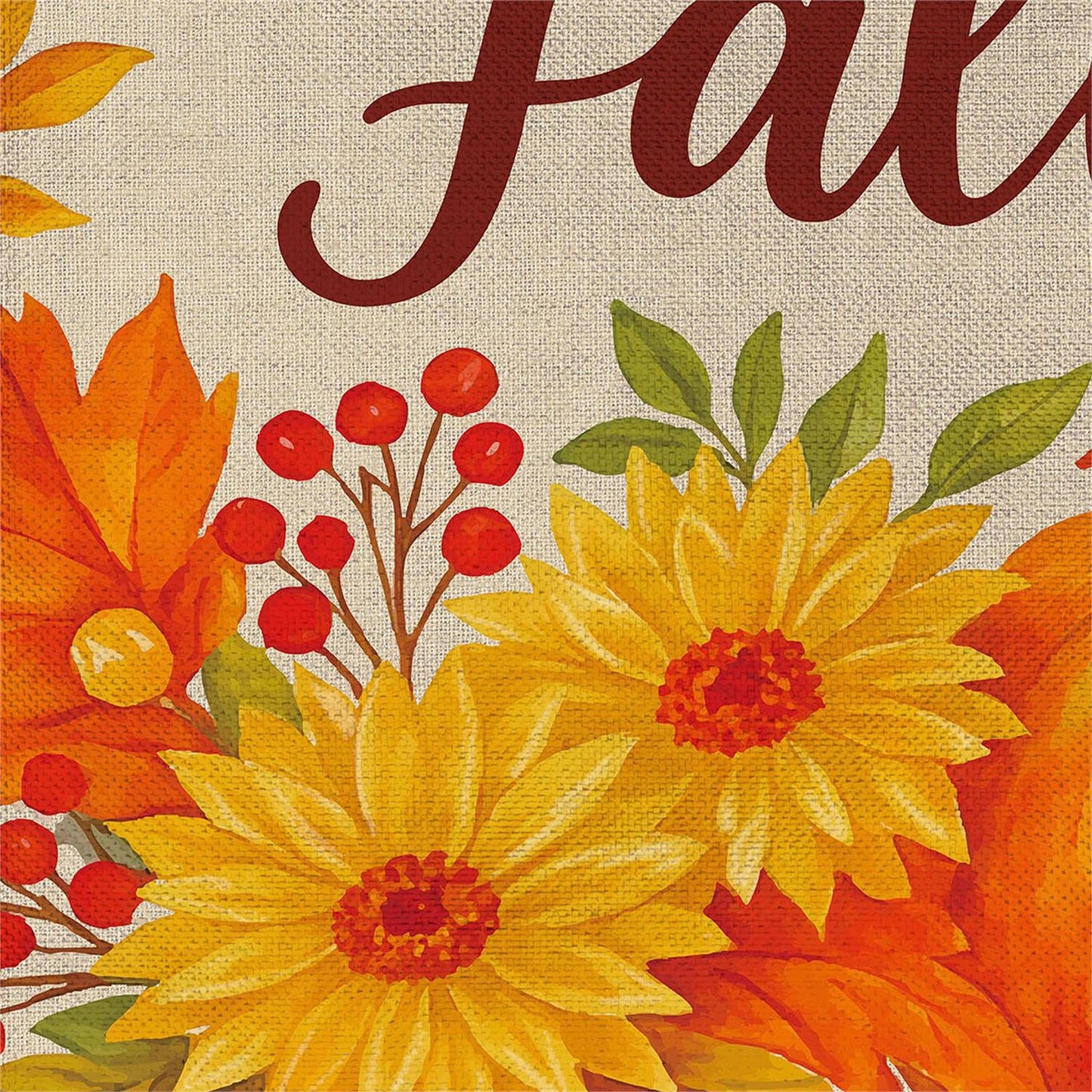 Garden Flag - Fall Floral Bloom Burlap