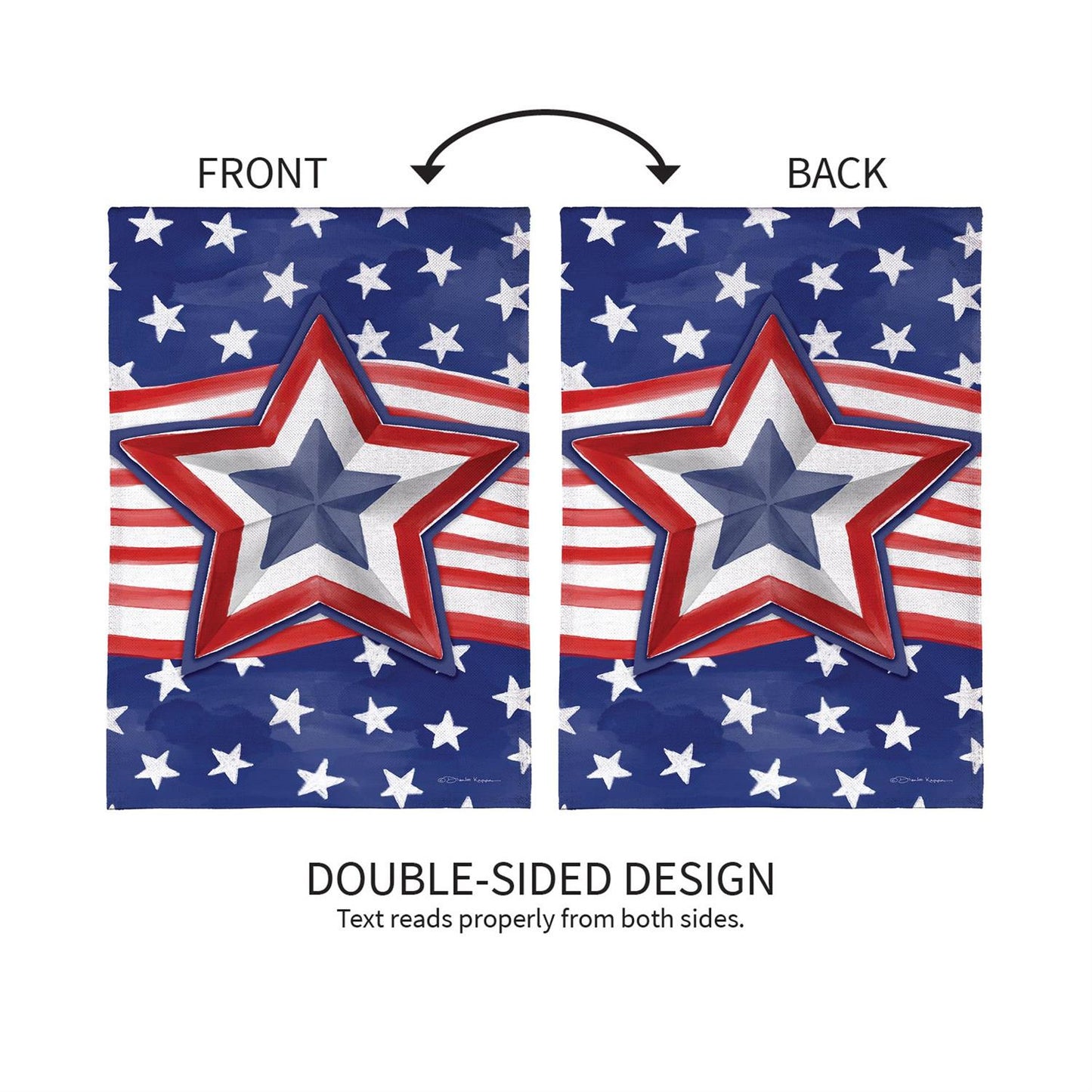 Garden Flag - Patriotic Star Power Burlap
