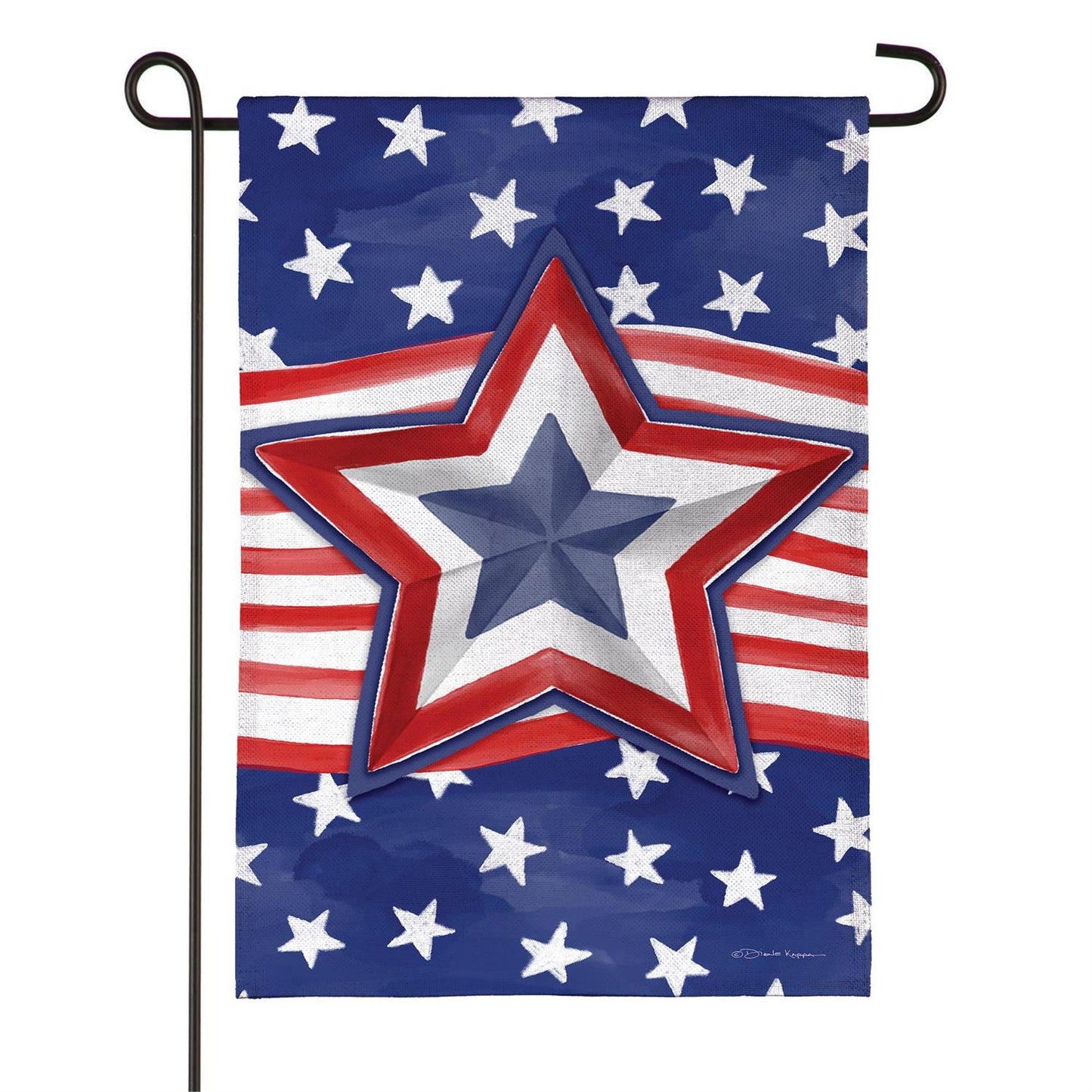 Garden Flag - Patriotic Star Power Burlap