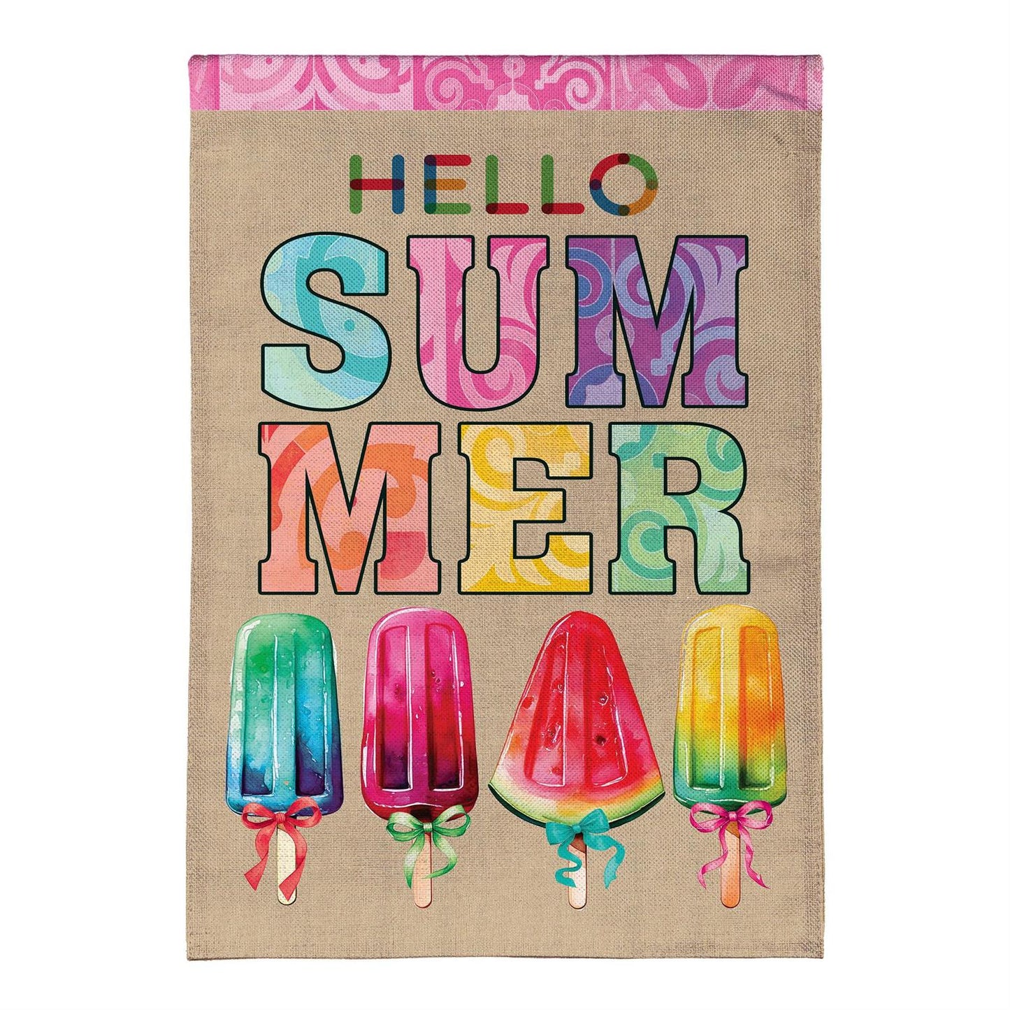 Garden Flag - Summer Popsicle Burlap