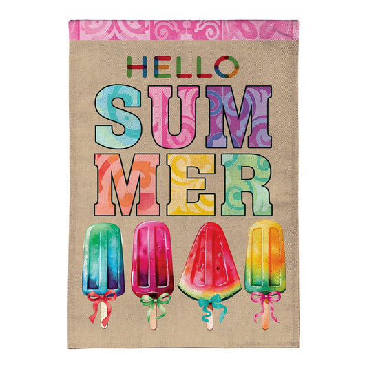 Garden Flag - Summer Popsicle Burlap