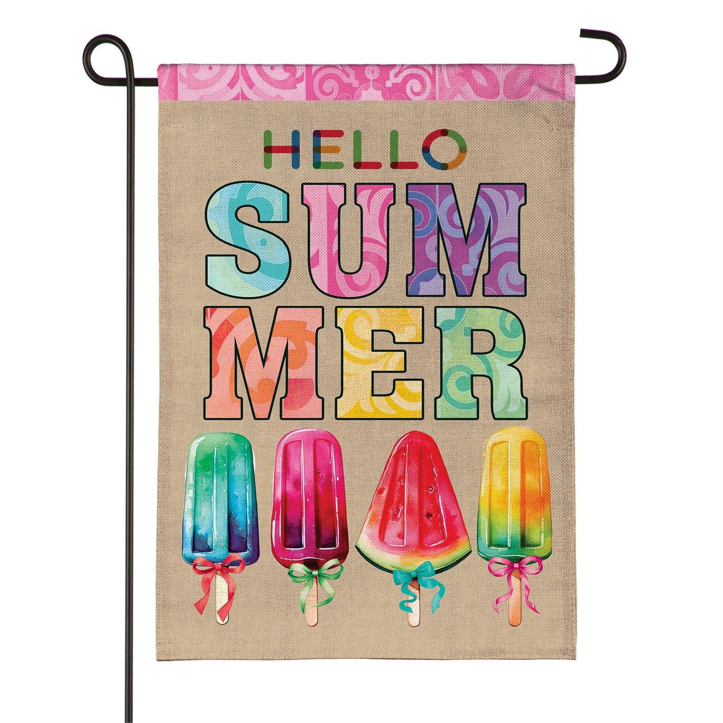 Garden Flag - Summer Popsicle Burlap