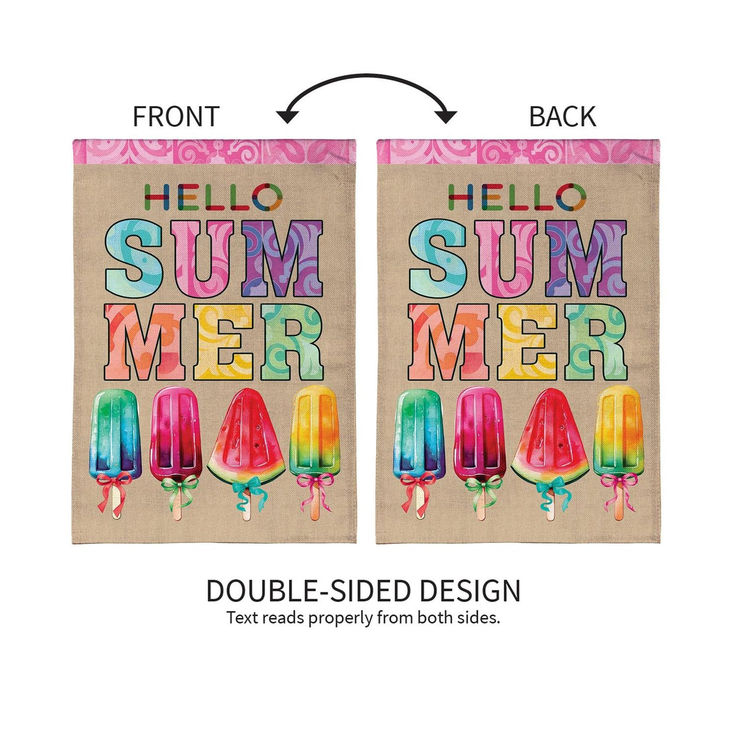 Garden Flag - Summer Popsicle Burlap