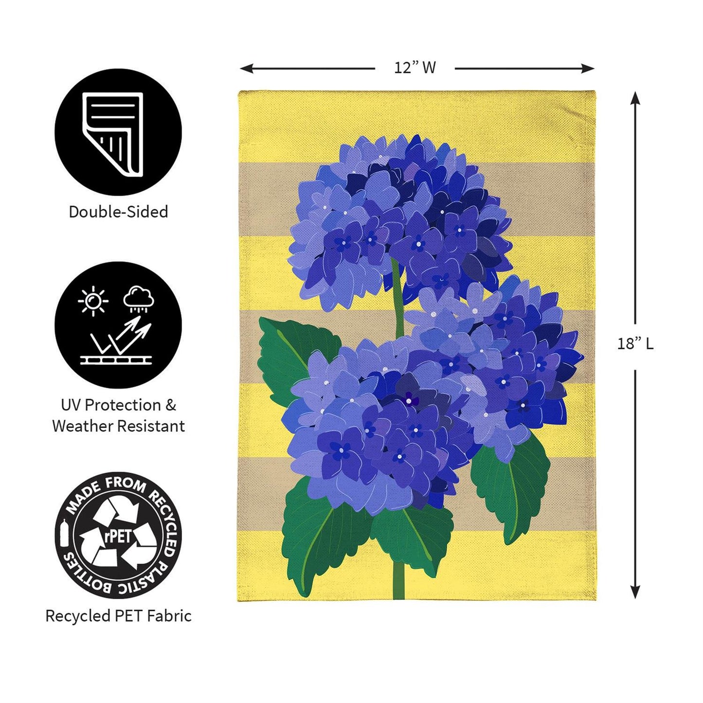 Garden Flag - Hydrangea Blossom Burlap